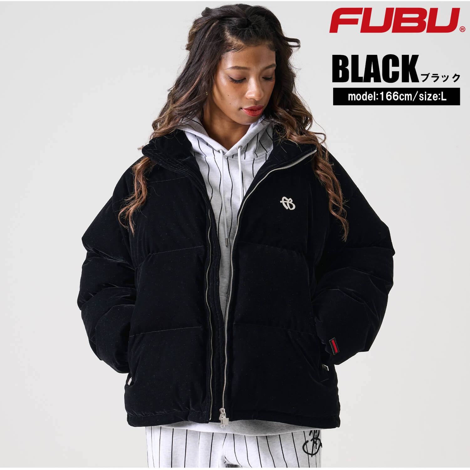 FUBU（フブ） 特価 中綿ジャケット メンズ ベロア ジャンパー アウター