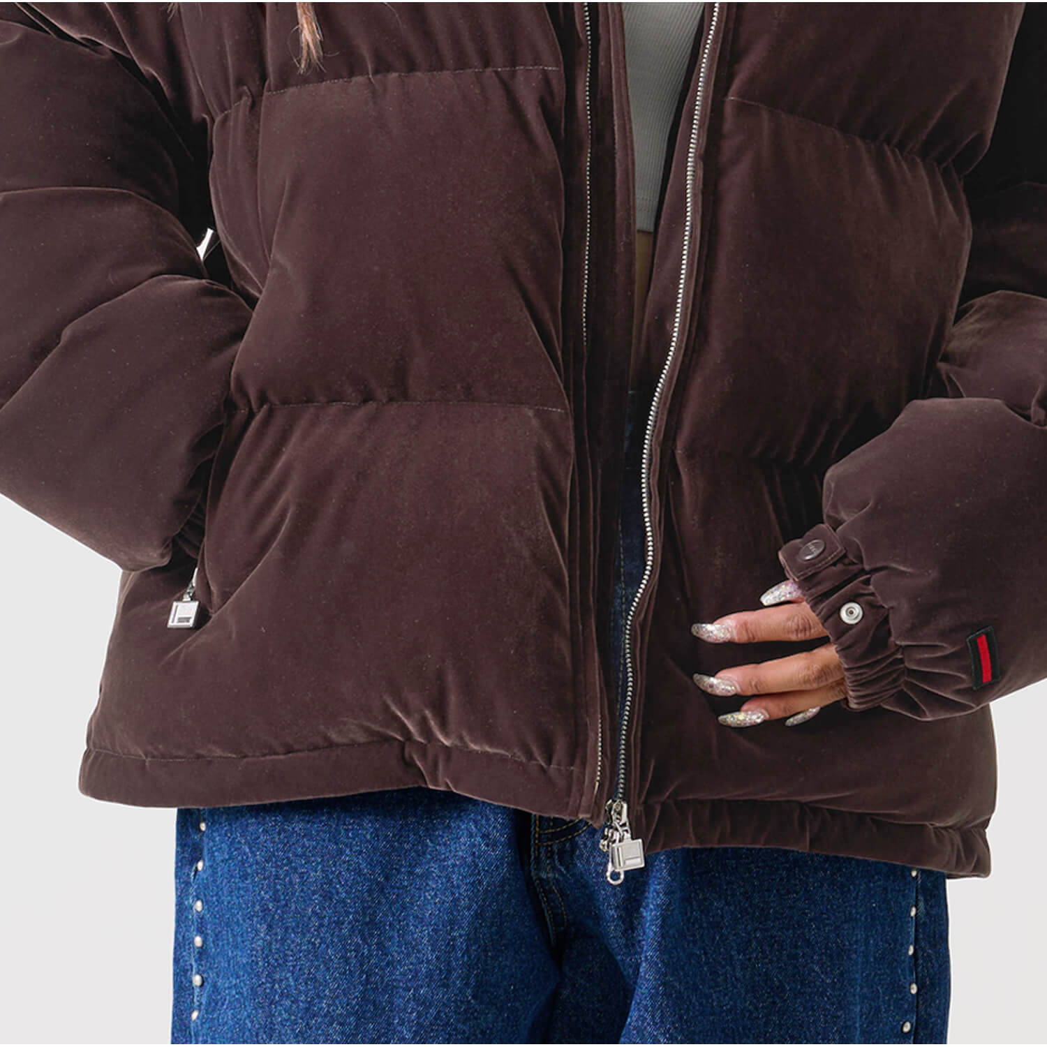 FUBU（フブ） 特価 中綿ジャケット メンズ ベロア ジャンパー アウター