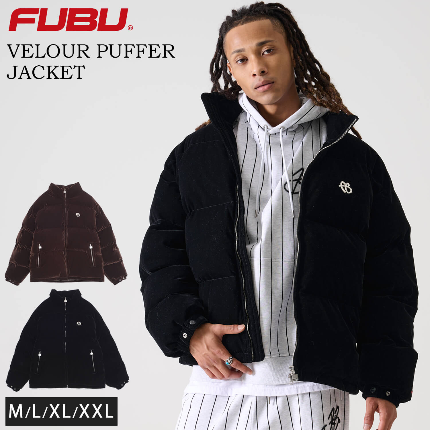 FUBU（フブ） 中綿ジャケット メンズ ベロア ジャンパー アウター 長袖