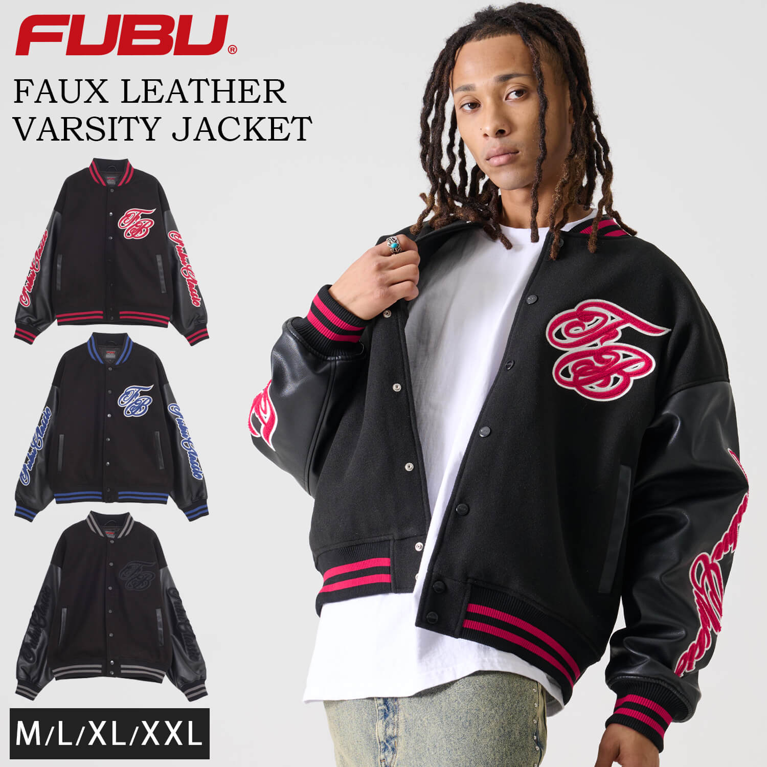 FUBU（フブ） 特価 ジャケット メンズ 長袖 レザージャケット MA-1