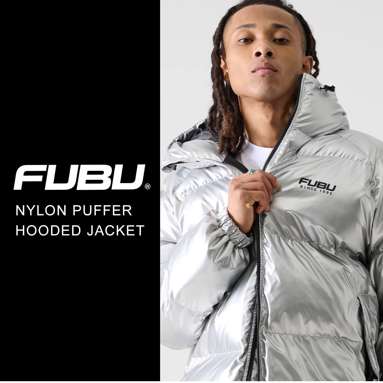 FUBU（フブ） 中綿ジャケット メンズ フード付き ナイロンツイル 長袖