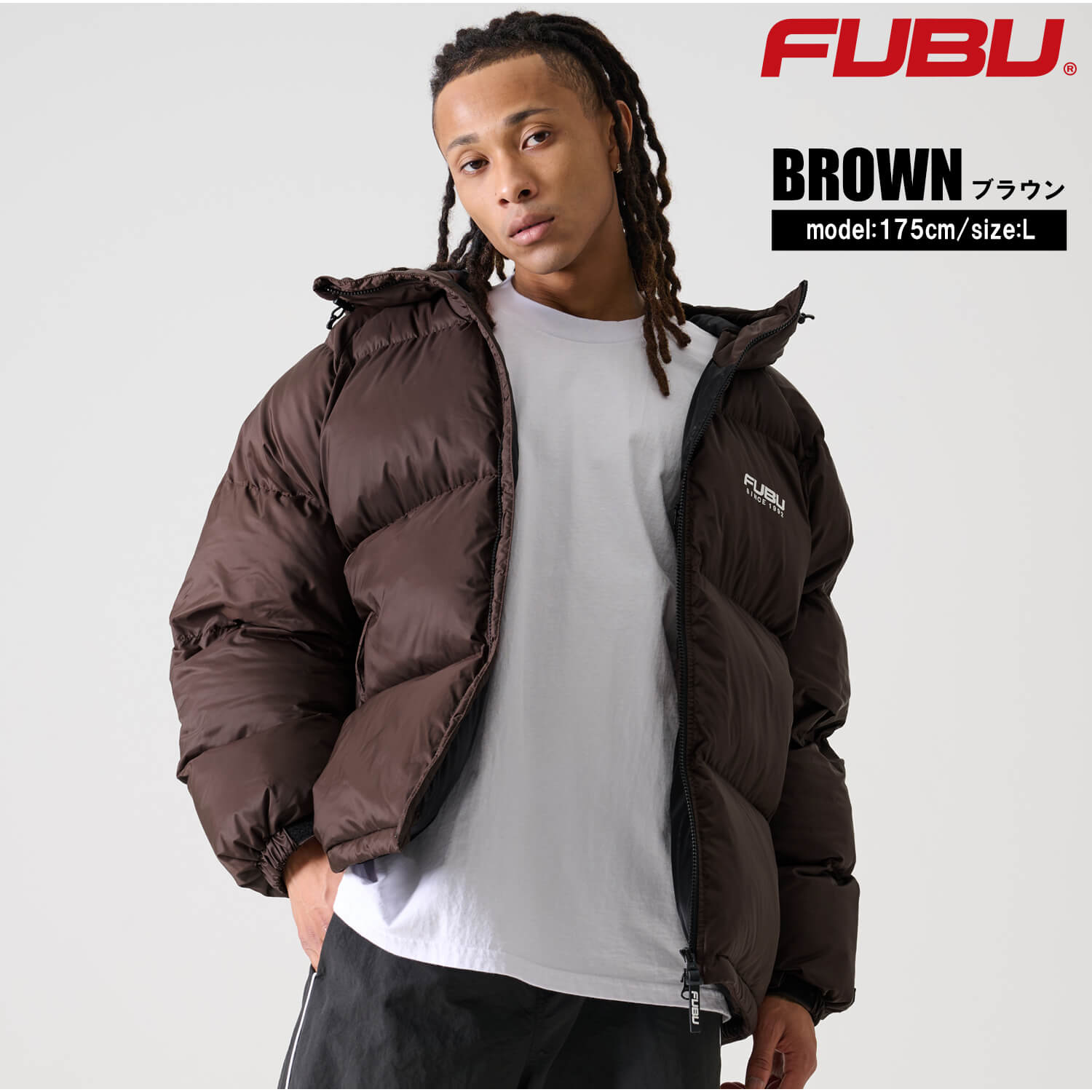 FUBU（フブ） 特価 中綿ジャケット メンズ フード付き ナイロンツイル