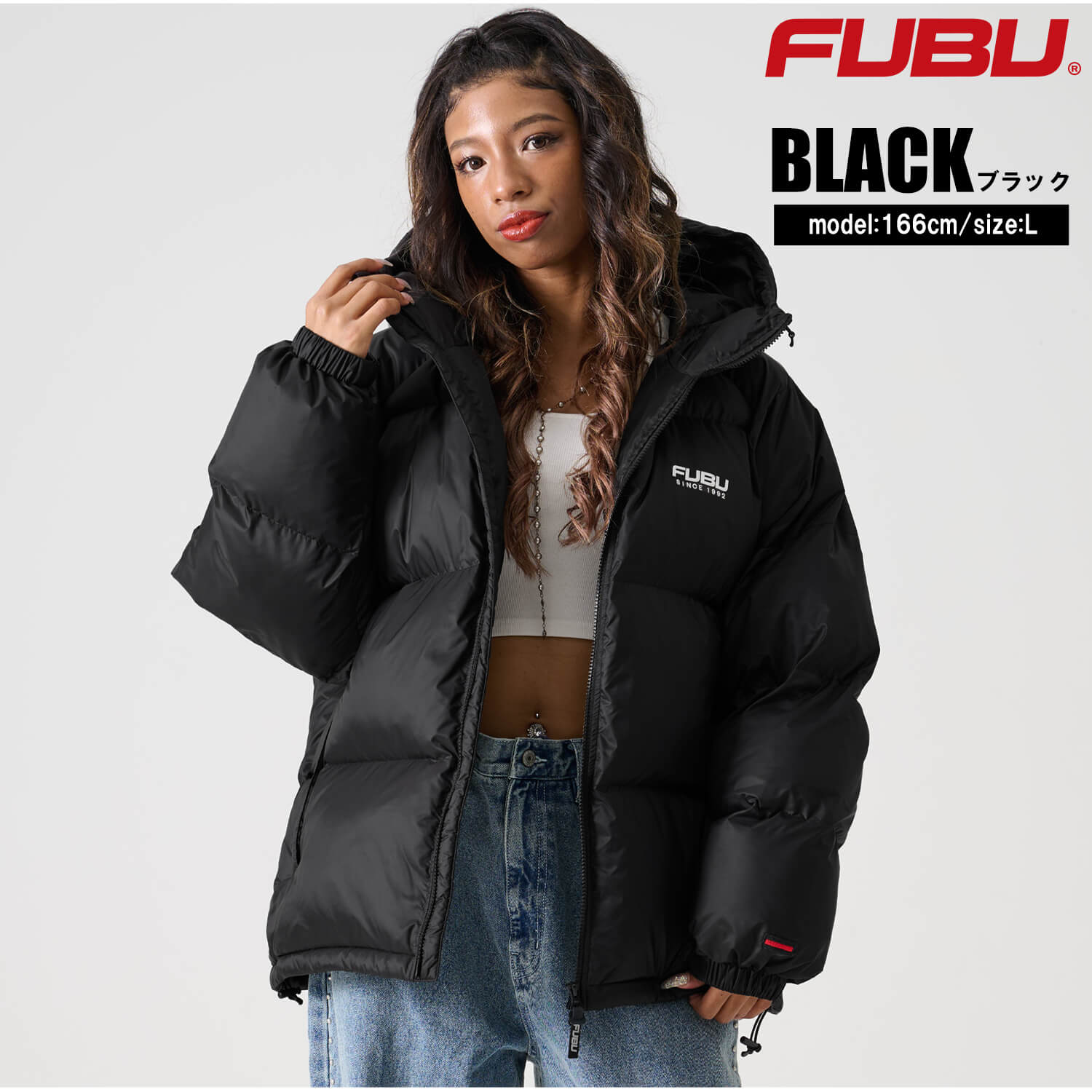 FUBU（フブ） 特価 中綿ジャケット メンズ フード付き ナイロンツイル