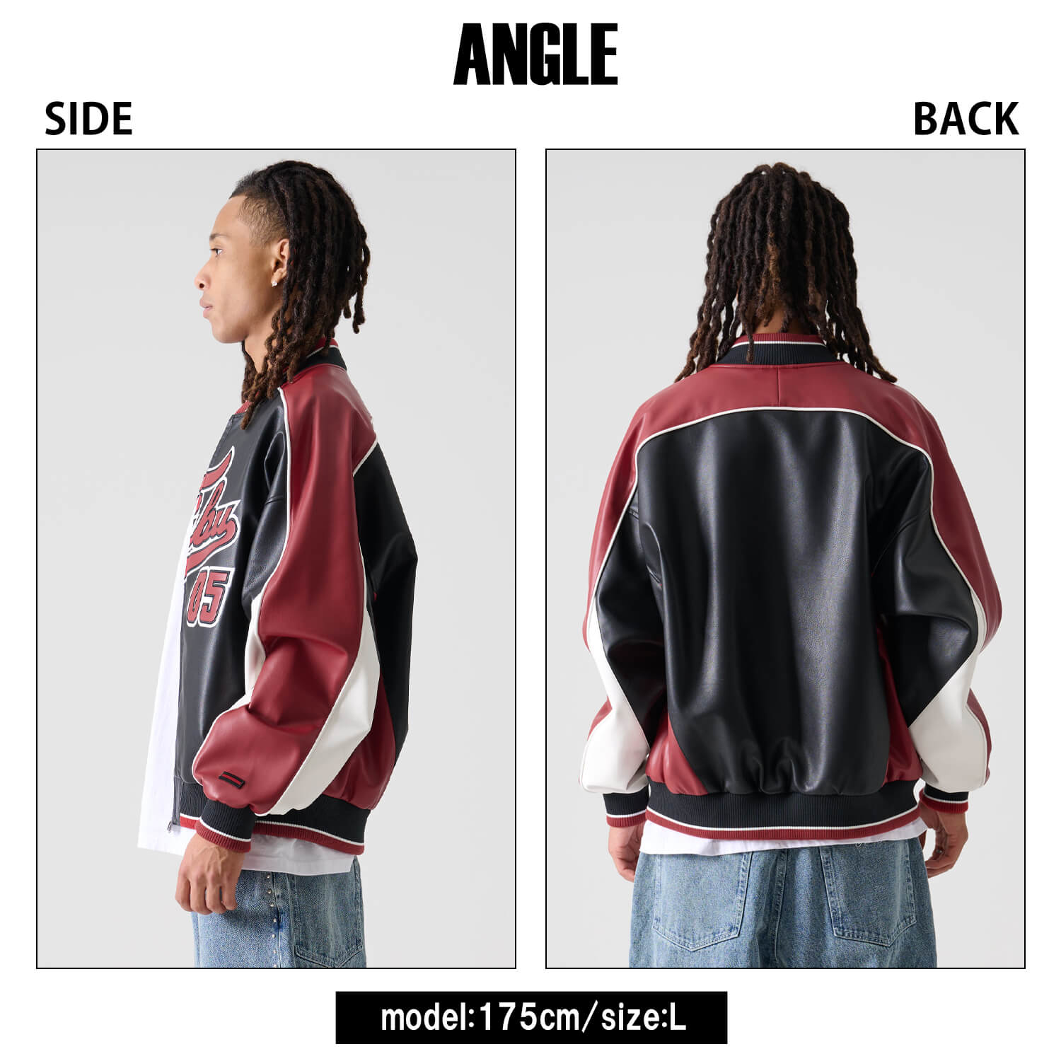 FUBU（フブ） ジャケット メンズ 長袖 レザージャケット MA-1 フェイク