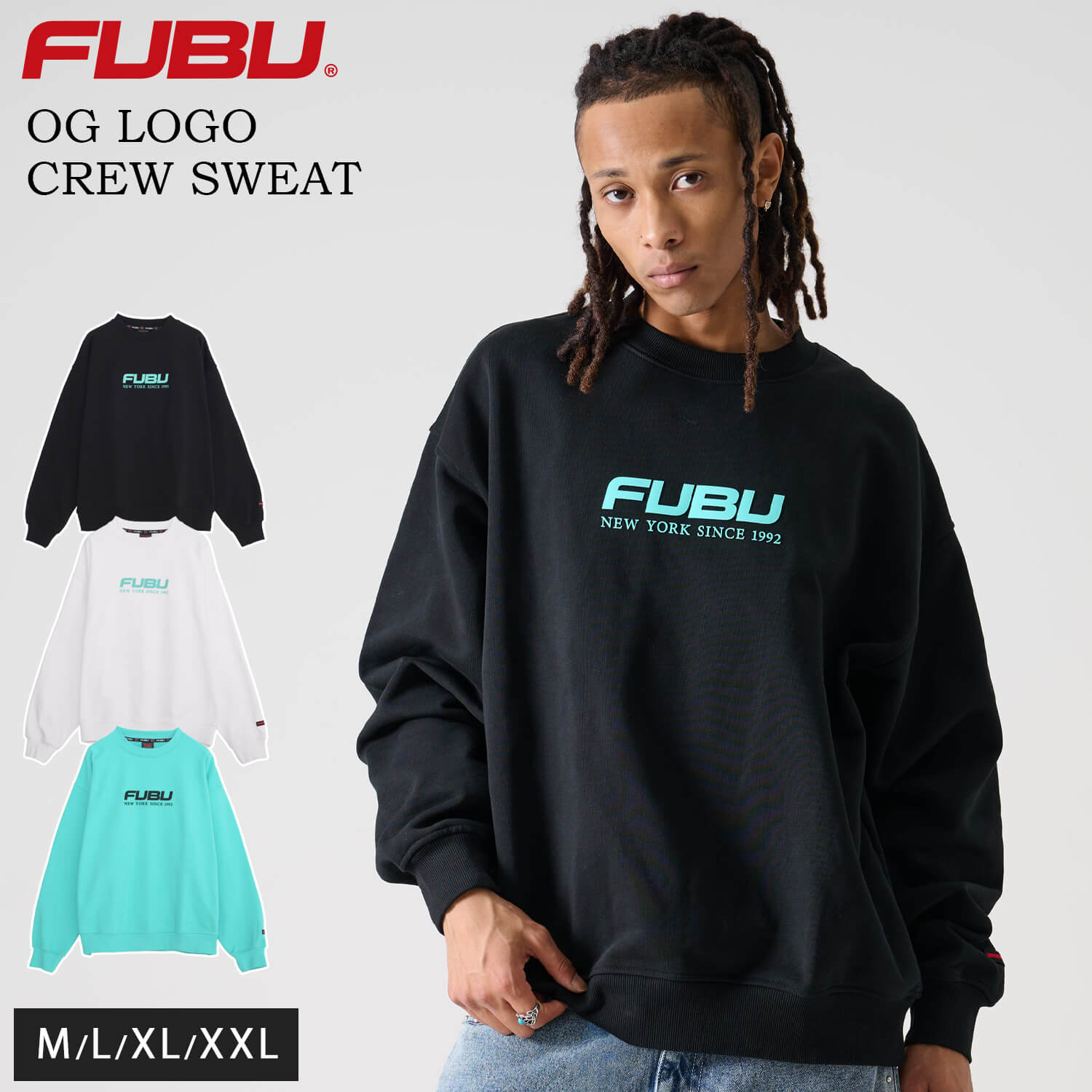 FUBU（フブ） スウェット メンズ 長袖 トレーナー プルオーバー 裏毛