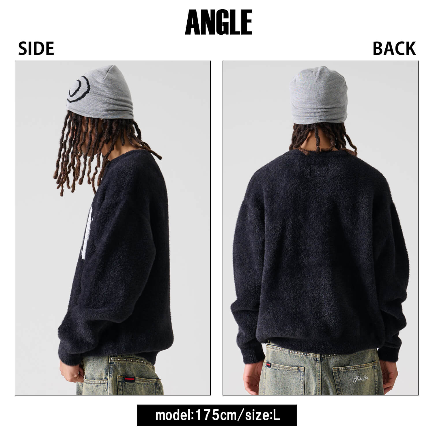 FUBU（フブ） セーター メンズ 長袖 シャギーニット 春 秋 冬 クルー