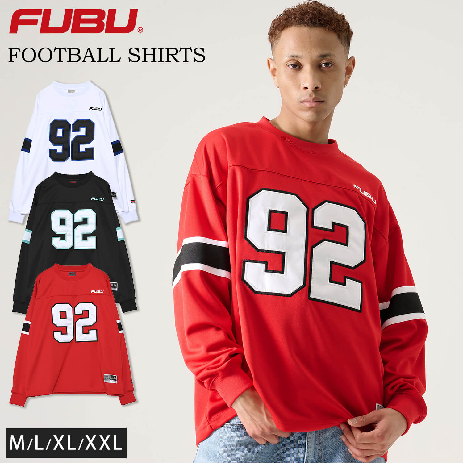 FUBU（フブ） P5倍 ゲームシャツ メンズ 長袖 ナンバー サッカーシャツ