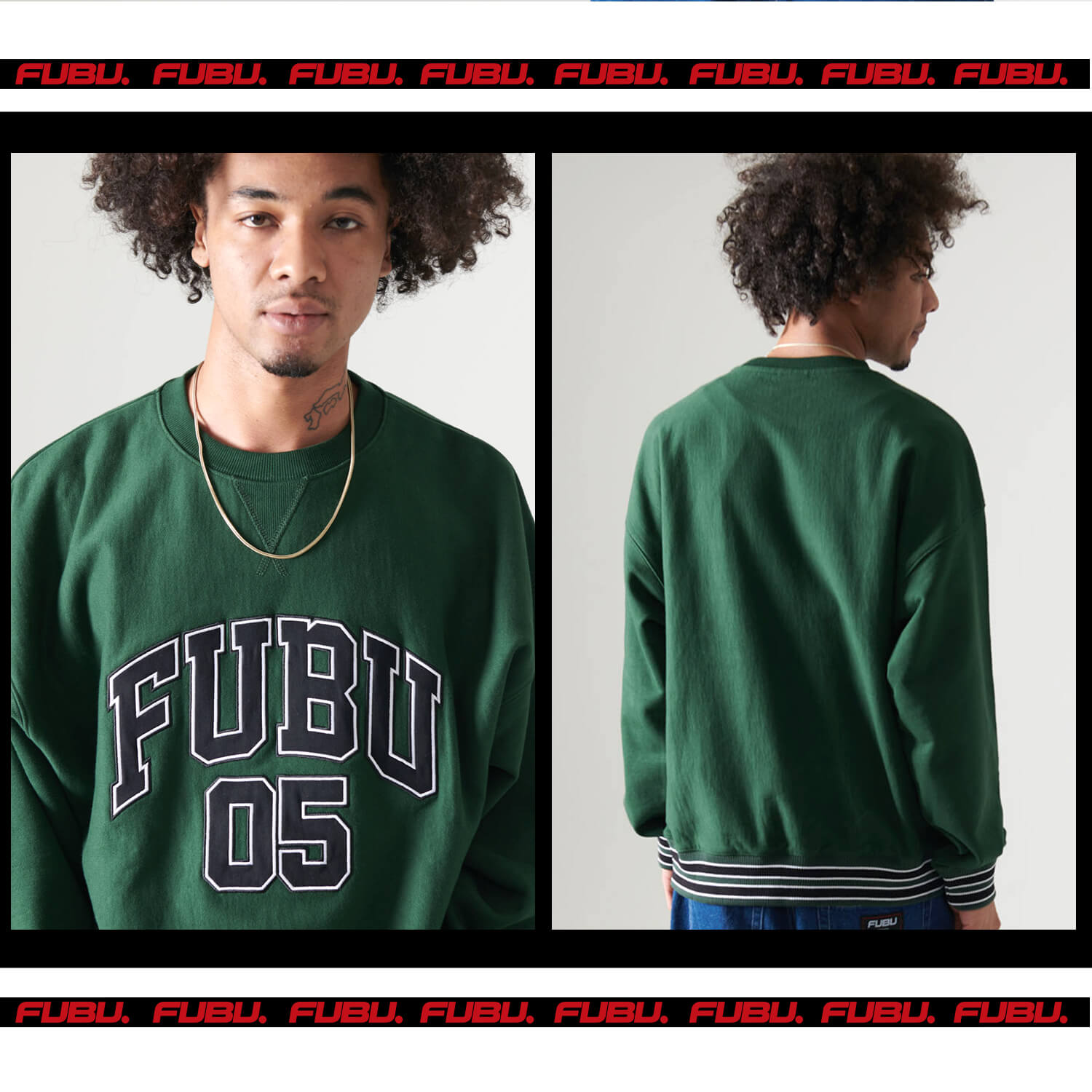 FUBU フブ スウェット メンズ ブランド 冬 秋 裏毛 トレーナー 無地 綿