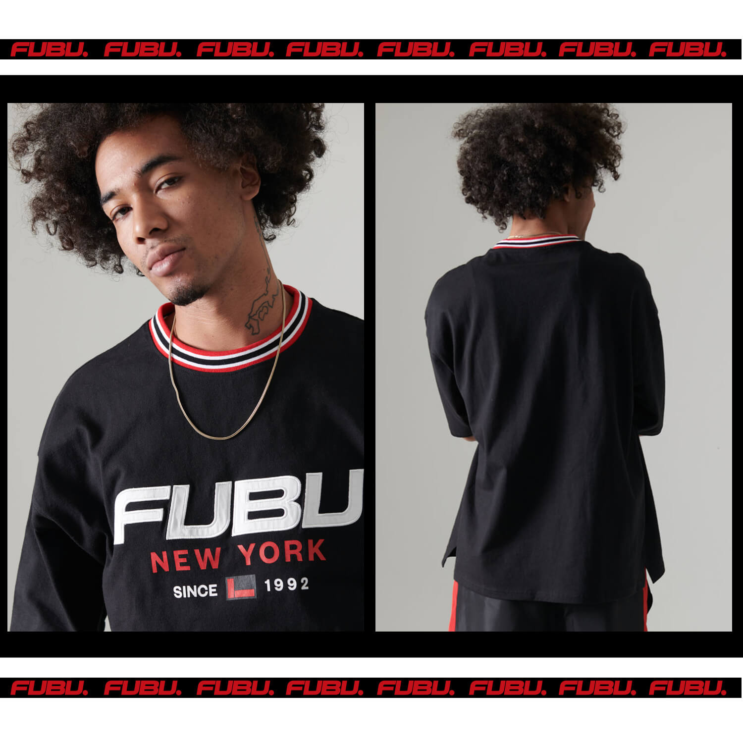 FUBU フブ Tシャツ トップス 半袖 メンズ ブランド ロゴ クルーネック