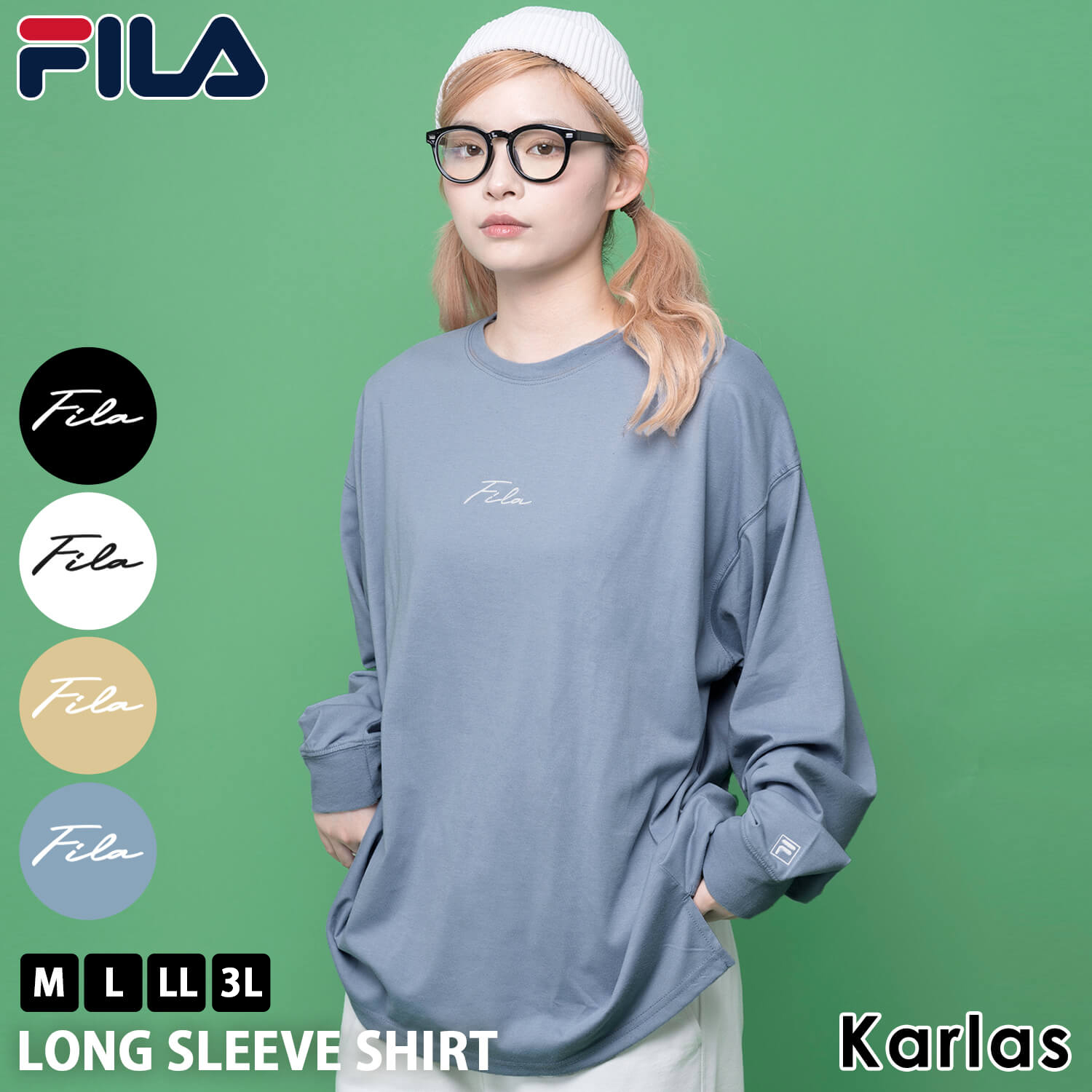 FILA フィラ ロンT Tシャツ 長袖 メンズ レディース 無地 白 黒