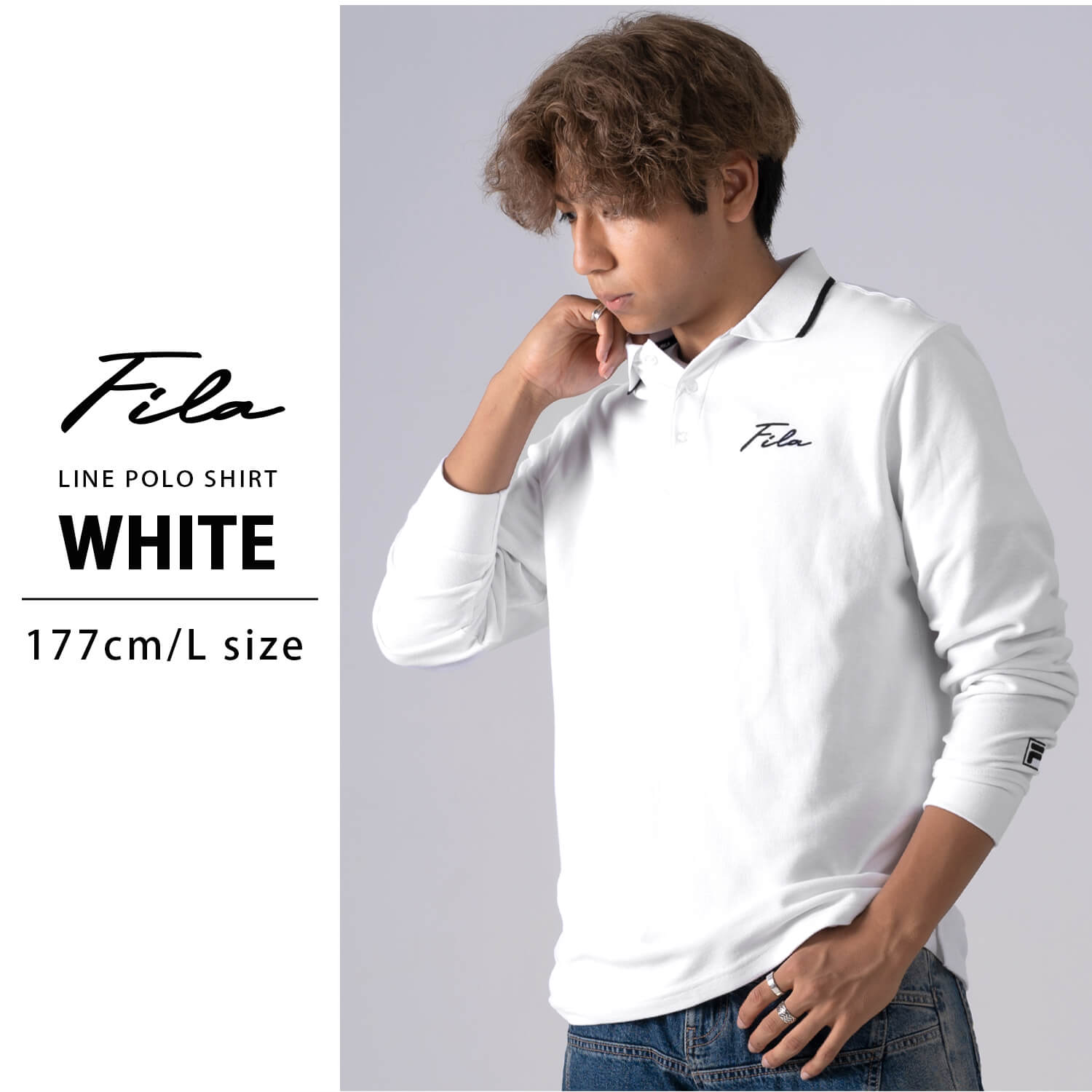 フィラ FILA ポロシャツ メンズ 長袖 鹿の子 綿100% 衿ライン トップス 大きいサイズ展開...