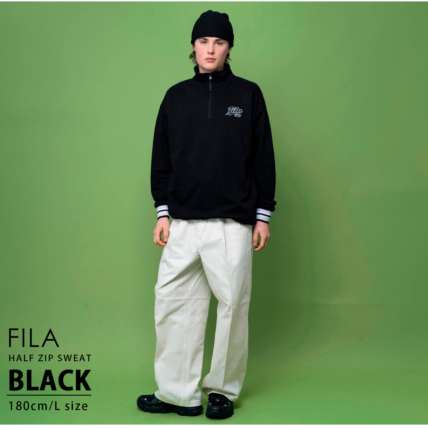 FILA フィラ ハーフジップ トレーナー メンズ スウェット 裏毛 長袖 春物 秋 冬 無地 ロゴ...