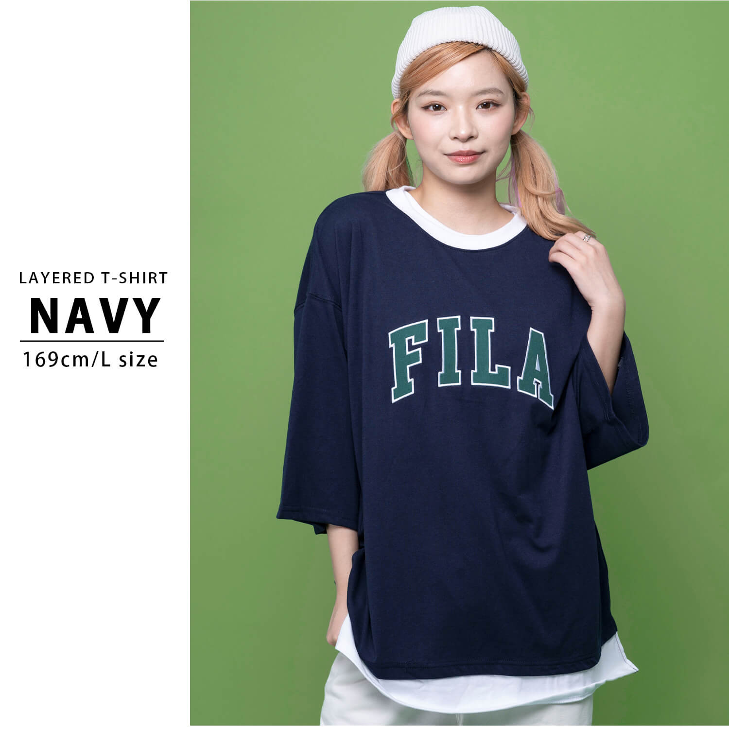 FILA フィラ Tシャツ レディース 半袖 綿100% フェイクレイヤード カレッジロゴ アメカジ...