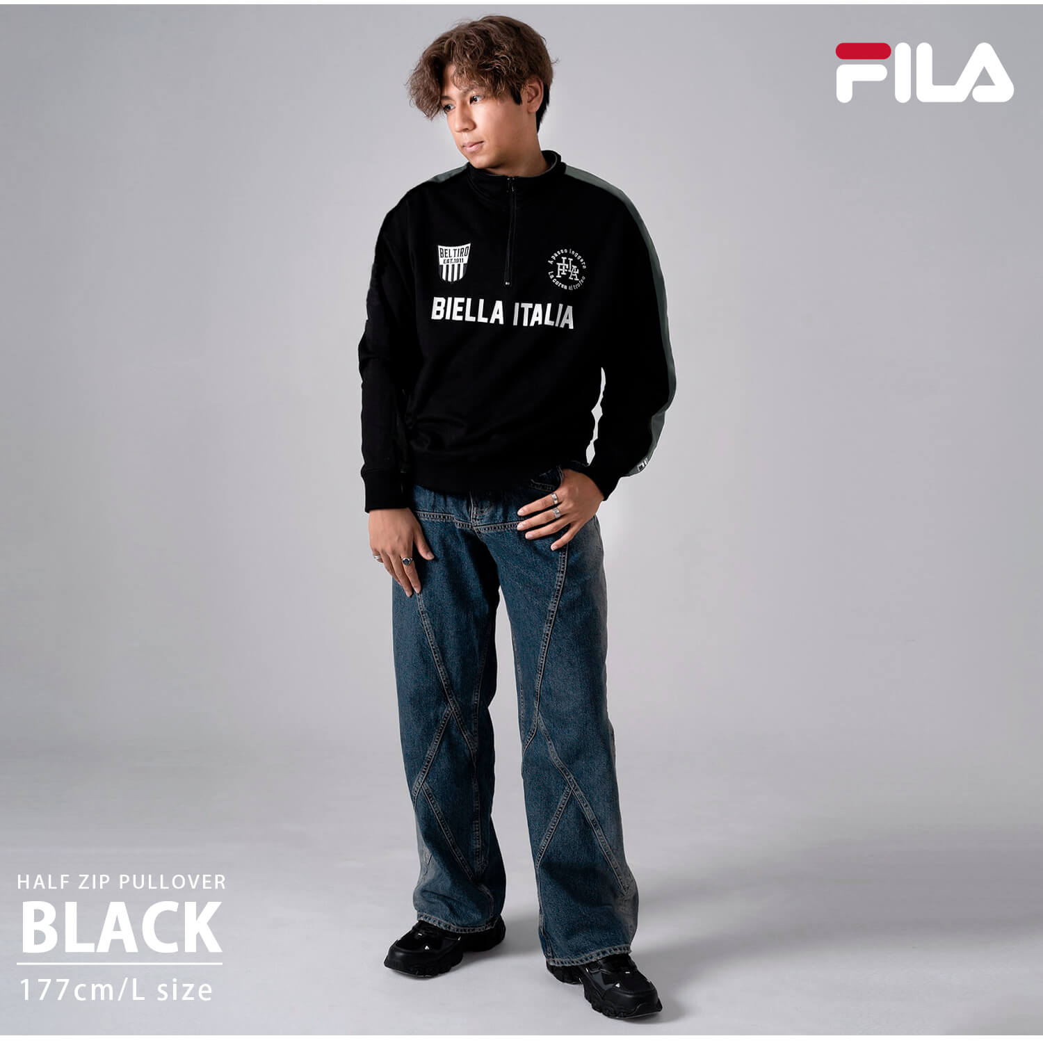 FILA（フィラ） トレーナー スウェット メンズ ハーフジップ 長袖 裏毛