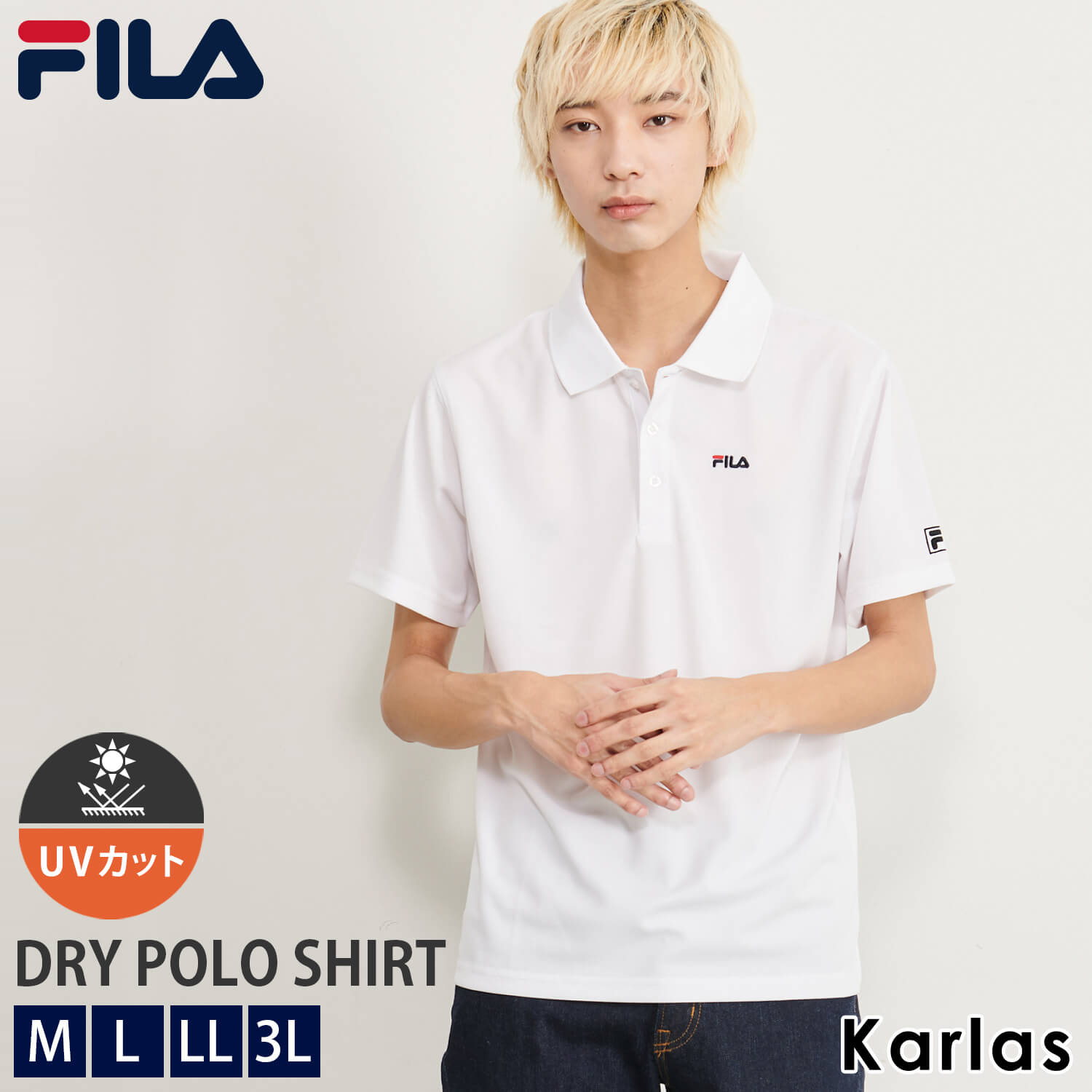 FILA フィラ ポロシャツ 半袖 メンズ UVカットドライ 吸汗速乾