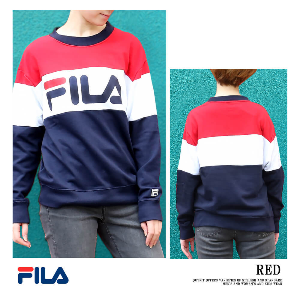 Outlet特価 Fila フィラ トレーナー レディース スウェット 上 長袖 薄手 厚手 おしゃれ スポーツ ブランド スエット ロゴ 刺繍 Fl15 Fl1500 Outfit 通販 Yahoo ショッピング