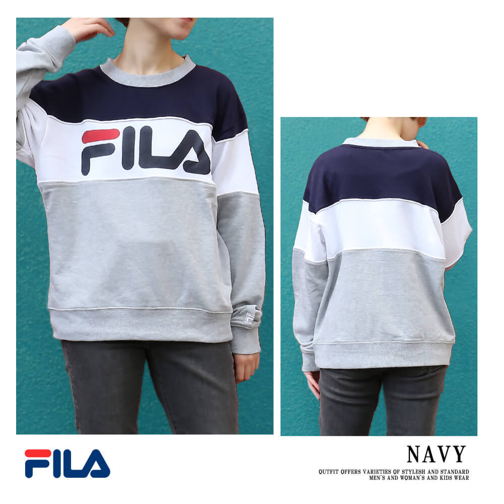 Fila フィラ トレーナー レディース スウェット 上 長袖 薄手 厚手 おしゃれ スポーツ ブランド スエット ロゴ 刺繍 Fl15 Fl1500 Outfit 通販 Yahoo ショッピング