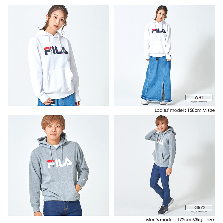 フィラ FILA デカ ロゴ プリント プルパーカー レディース メンズ 裏毛