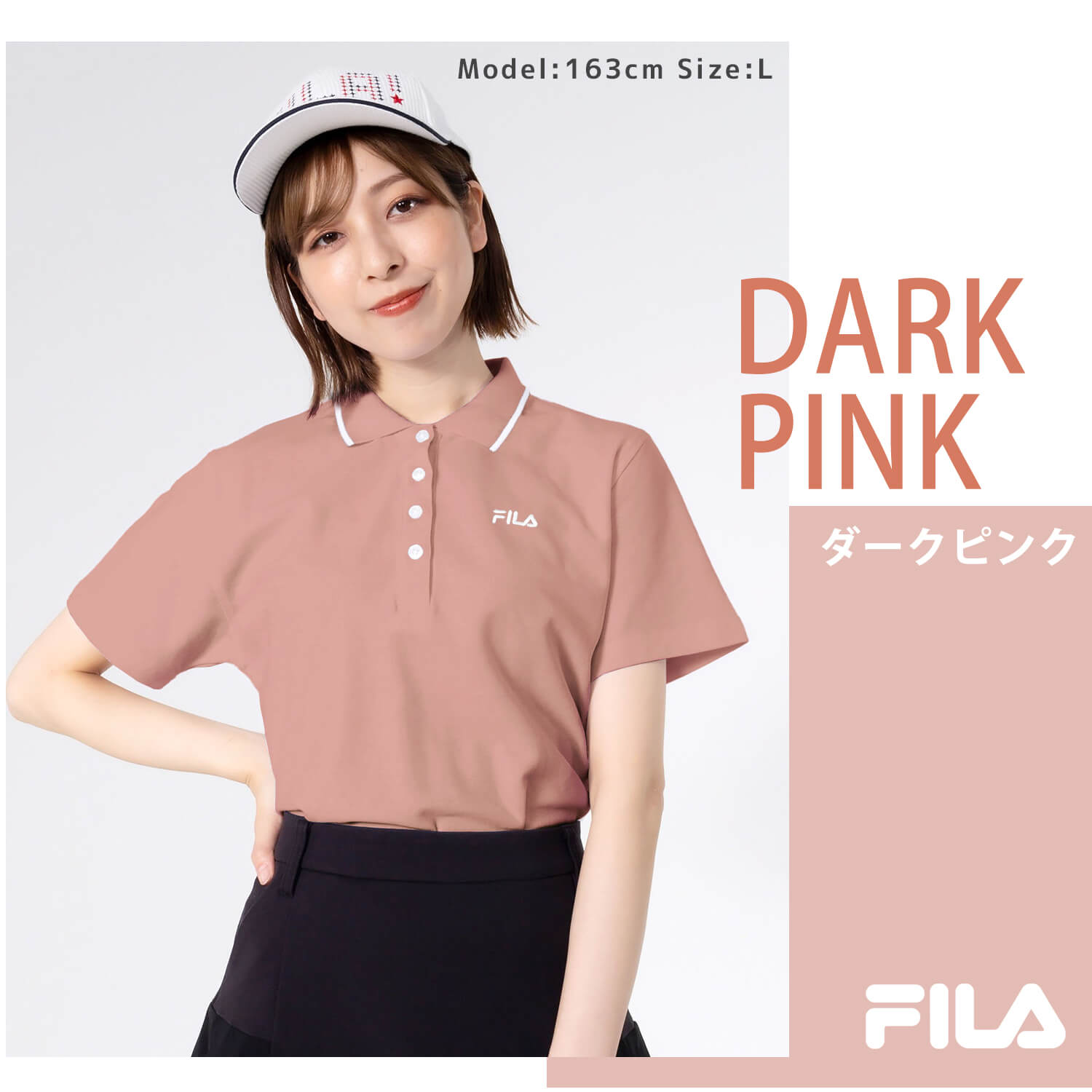 FILA フィラ ポロシャツ レディース 半袖 綿 無地 ゴルフウェア