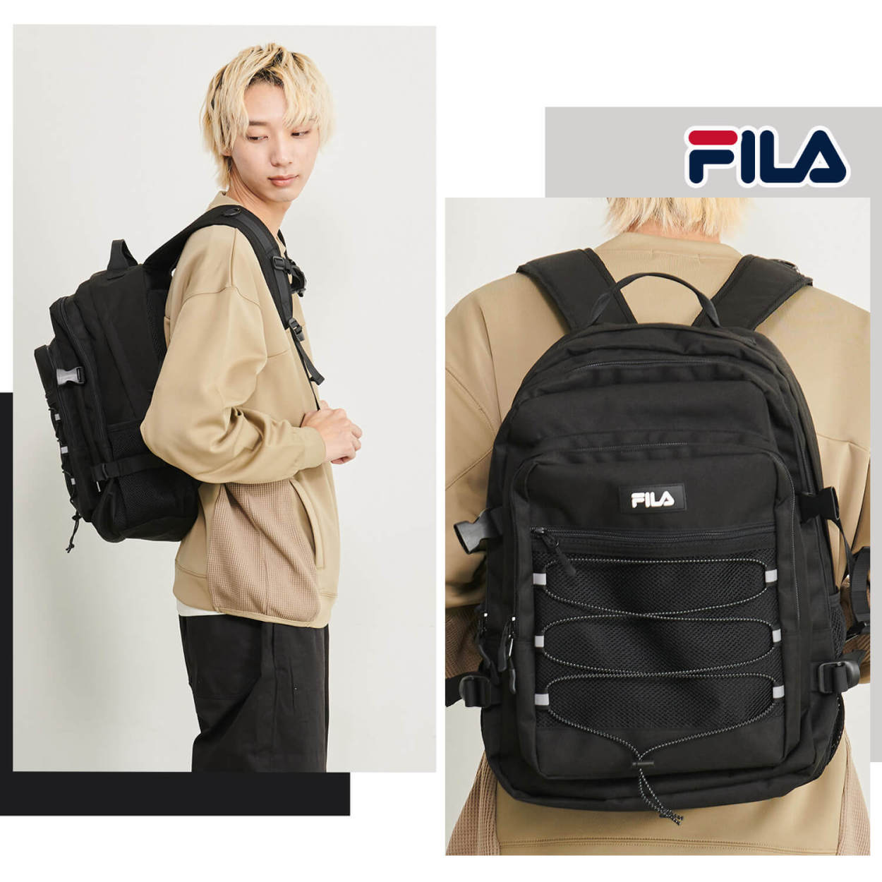 FILA フィラ リュック バックパック リュックサック メンズ レディース 大容量 30L バッグ スクールリュック 通学 通勤 ロゴワッペン ラバー ワッペン outfit : fm2340sale : ナチュラルポット - 通販 - Yahoo!ショッピング