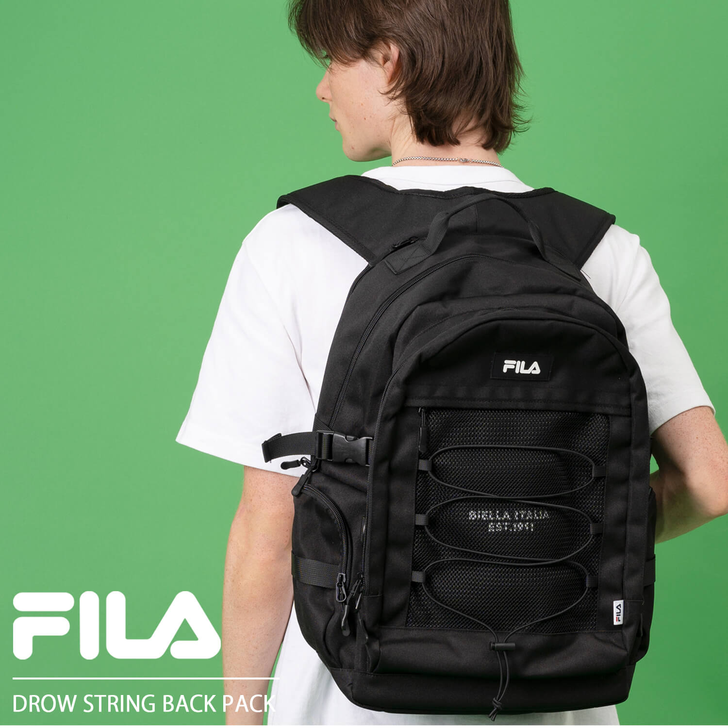 FILA - FILA リュック ラケット収納可能 軽量タイプ VL9174 FILA】WHITE LINE テニスラケットバックパック☆関税込み