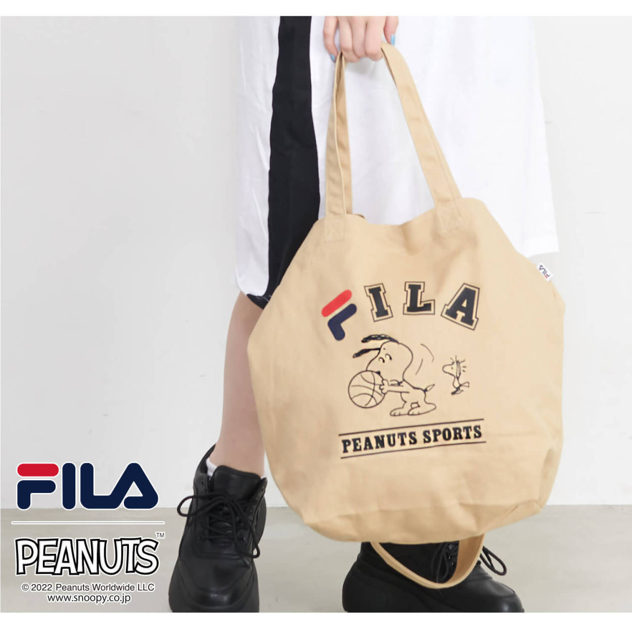 フィラ FILA スヌーピー SNOOPY コラボ トートバッグ 2way ショルダーバッグ 大容量 20L 綿100% キャンバス outfit  :fp5005:Karlas カルラス(OUTFIT) - 通販 - Yahoo!ショッピング