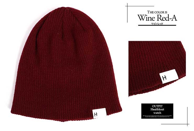 新品 TBCHAOS KNIT HANTEN RED Lサイズ Healthknit ヘルスニット ニット帽 ワッチキャップ メンズ 帽子