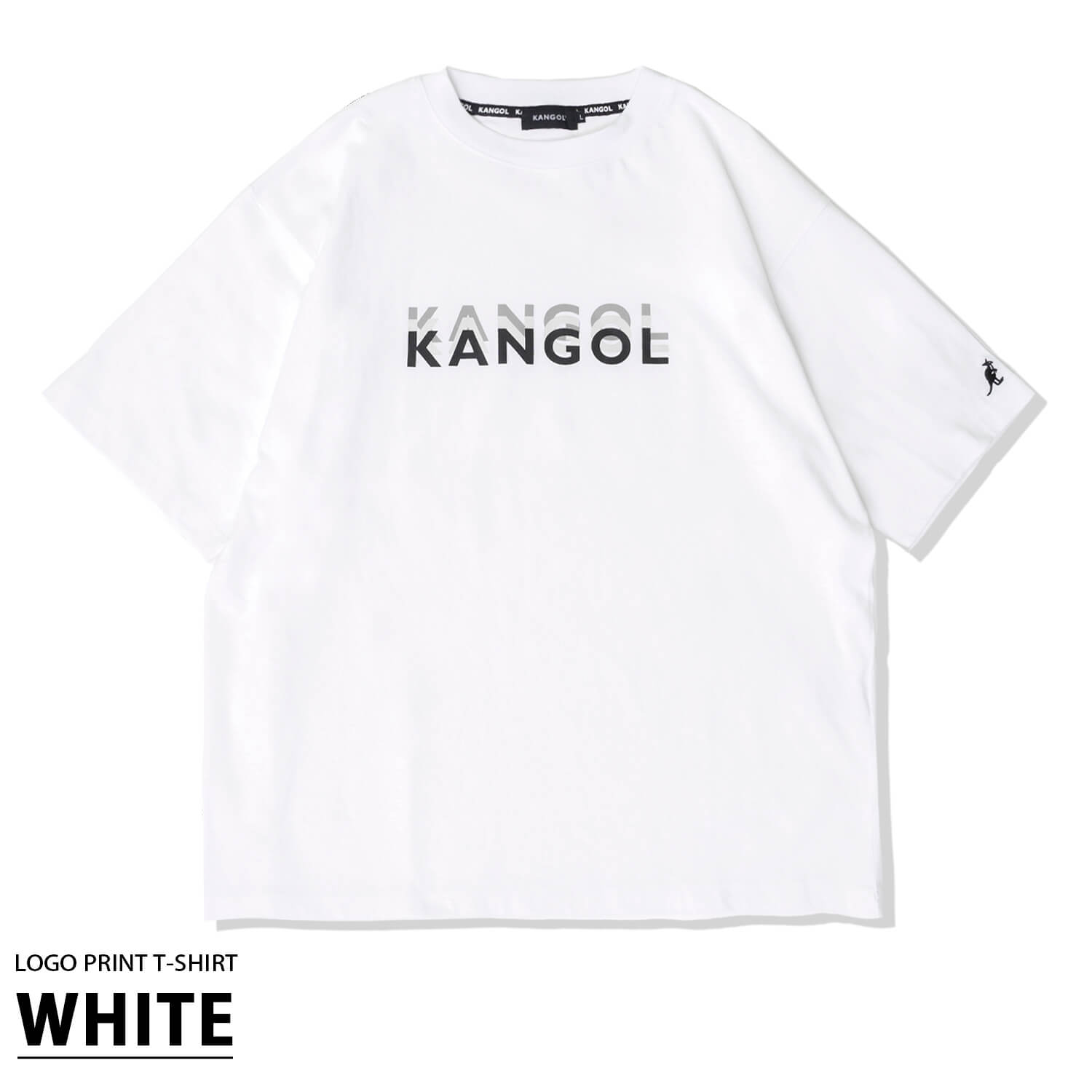 KANGOL Tシャツ メンズ レディース 綿100% ロゴプリント クルーネック オーバーサイズ ...