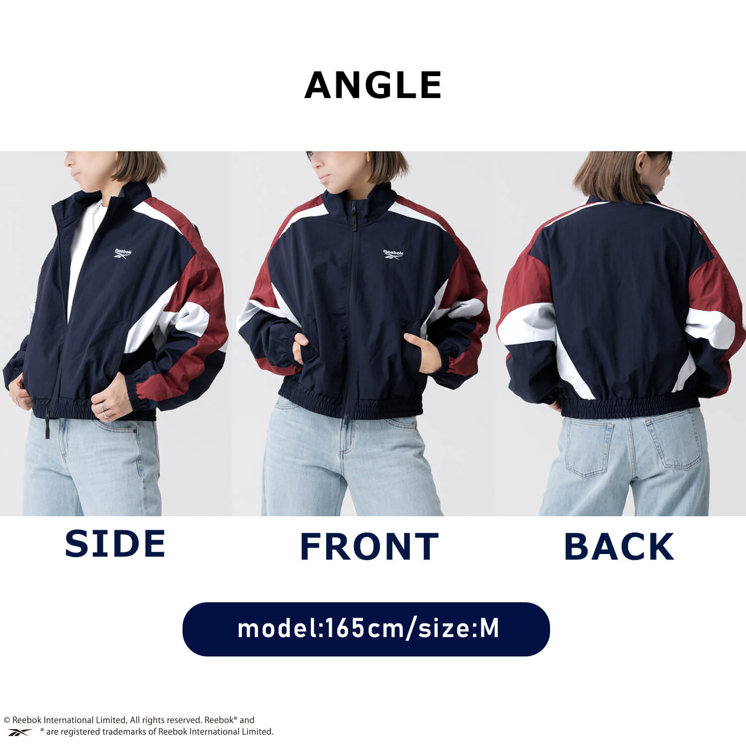 Reebok（リーボック） 特価 ナイロンジャケット レディース クロップド