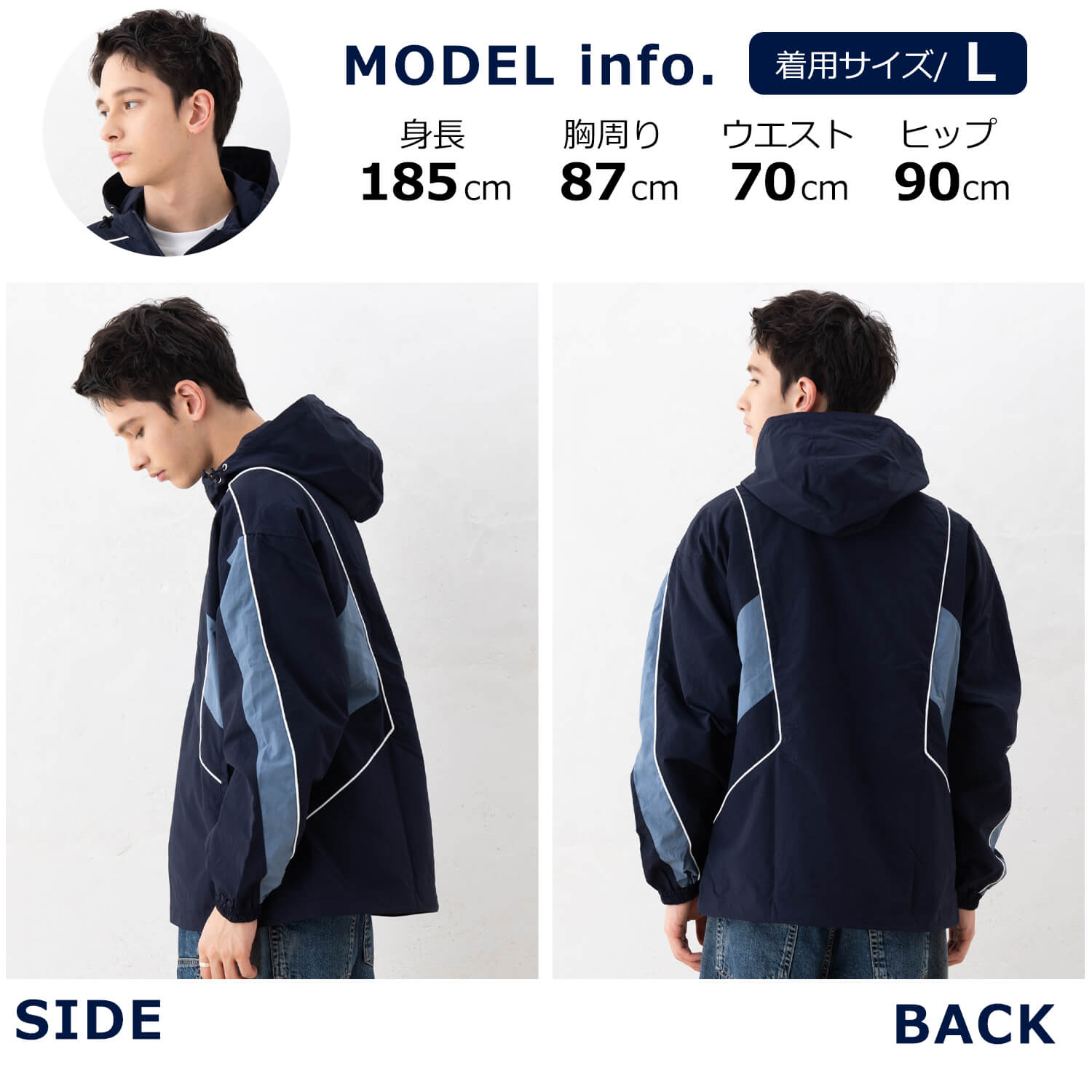 Reebok フード付きアノラックジャケット L/50 Reebok ナイロンジャケット リーボック ブランド ロゴ ワン