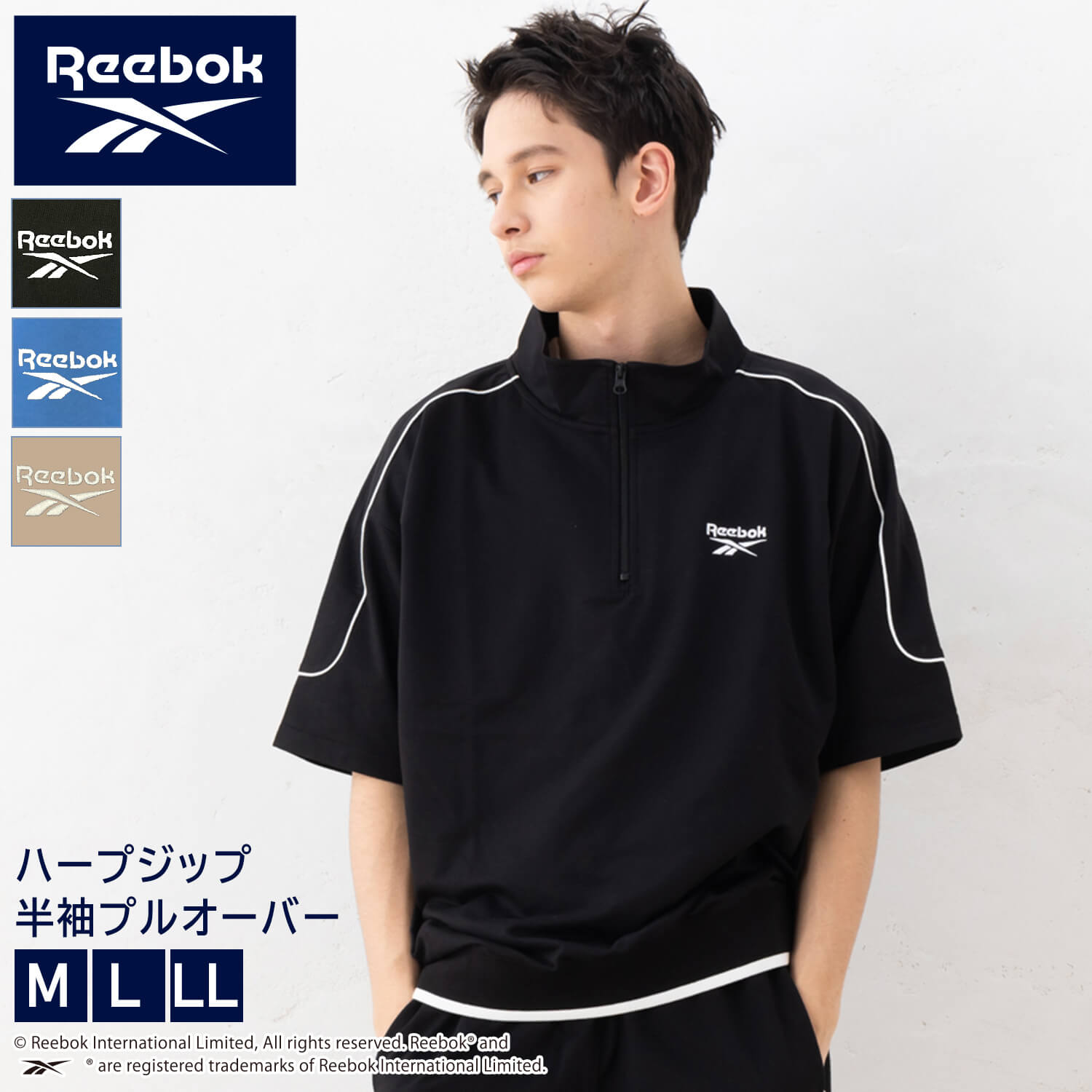 Reebok ハーフジップフリーストップス トレーニングウェア Reebok ハーフジップ フリース トップス BLACK 23FW-I