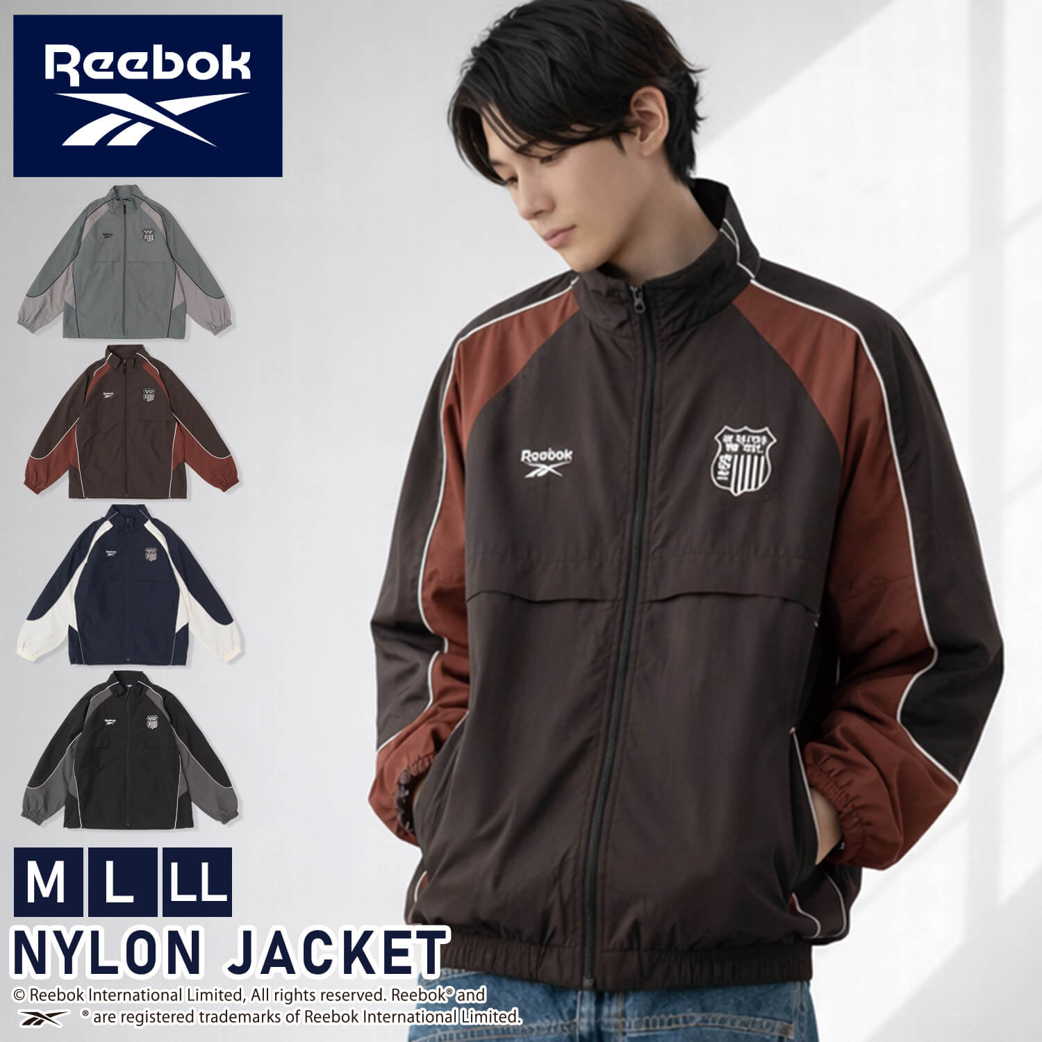 Reebok（リーボック） 特価/Reebok ナイロンジャケット 長袖 軽量 防風