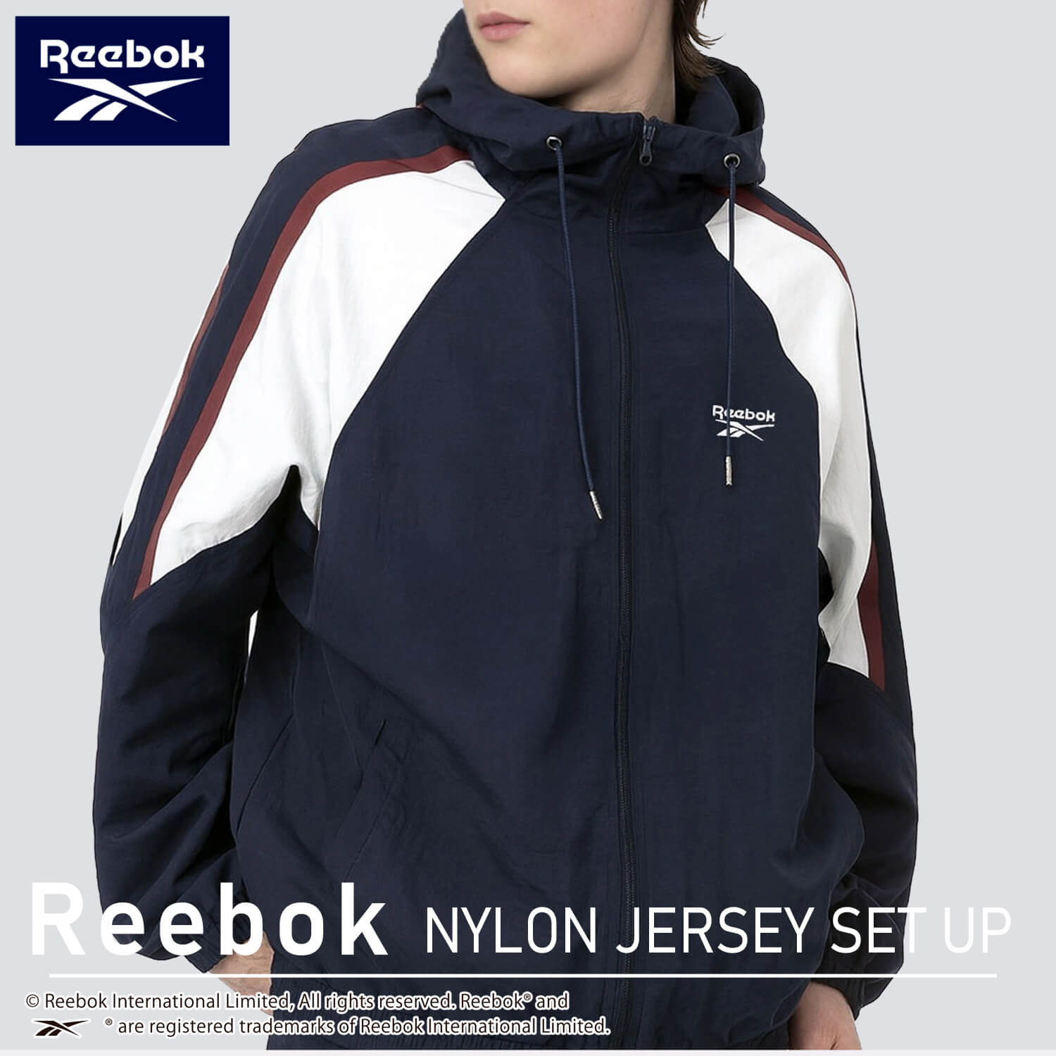 リーボック reebok ナイロンジャケット 上下　セットアップ　レスミルズ Reebok（リーボック）の「レズミルズR ウーブン フルジップ