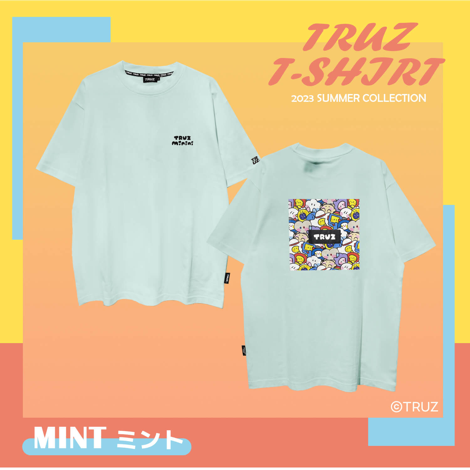 【特価セール】TRUZ Tシャツ 半袖 レディース 綿100% バックプリント 韓国 正規品 ロゴ TREASURE トレジャー トゥルーズ コラボ  karlas