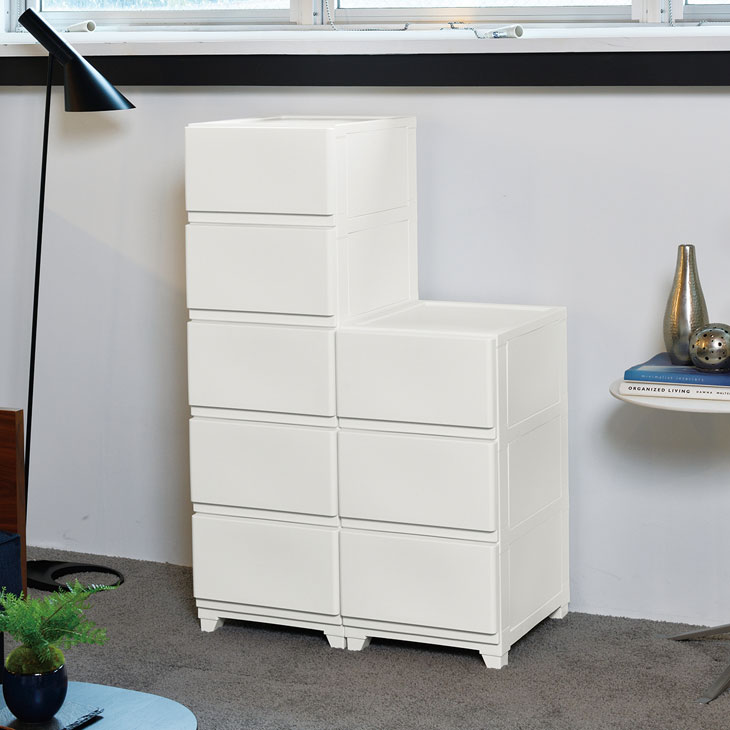 スリムチェスト3段 側面化粧仕上げ スリムチェスト 白チェスト