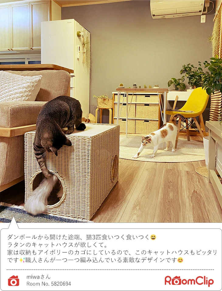 キャットハウス ソファーサイド ペットハウス 猫ベッド 2段 キャット