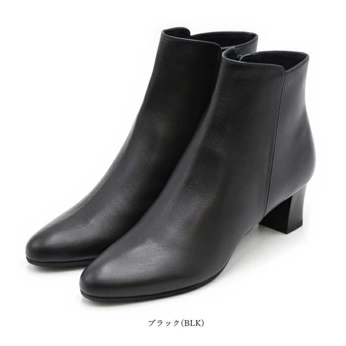 日本製 ショートブーツ R-5893 浅草製 本革 レディース 靴 サイド