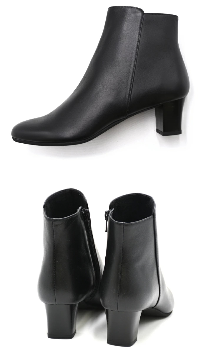 日本製 ショートブーツ R-5893 浅草製 本革 レディース 靴 サイド