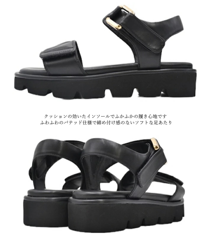あしながおじさん 厚底サンダル ミュール チャンキーヒール 本革