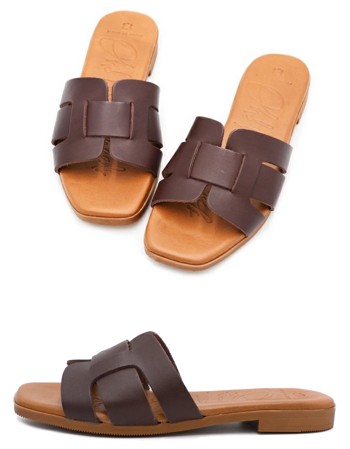 Oh my Sandals オーマイサンダルズ スクエアトゥ フラット