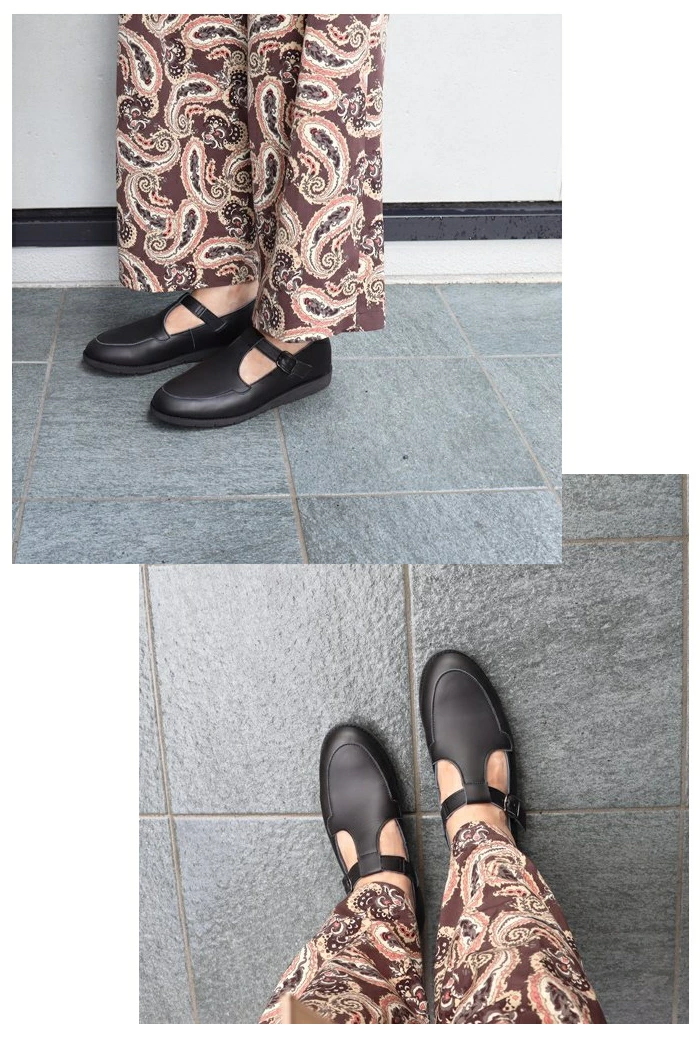 Recipe（レシピ） Tストラップシューズ RP-538 レザー スリッポン