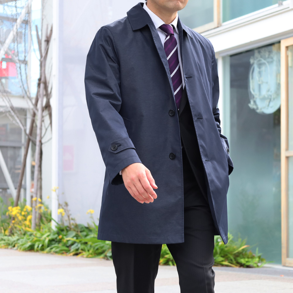 スーツのアウトレット工場 コート メンズ デニム調 ビジネスコート