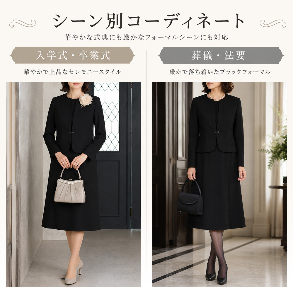 スーツのアウトレット工場 喪服 レディース ブラックフォーマル 礼服 2