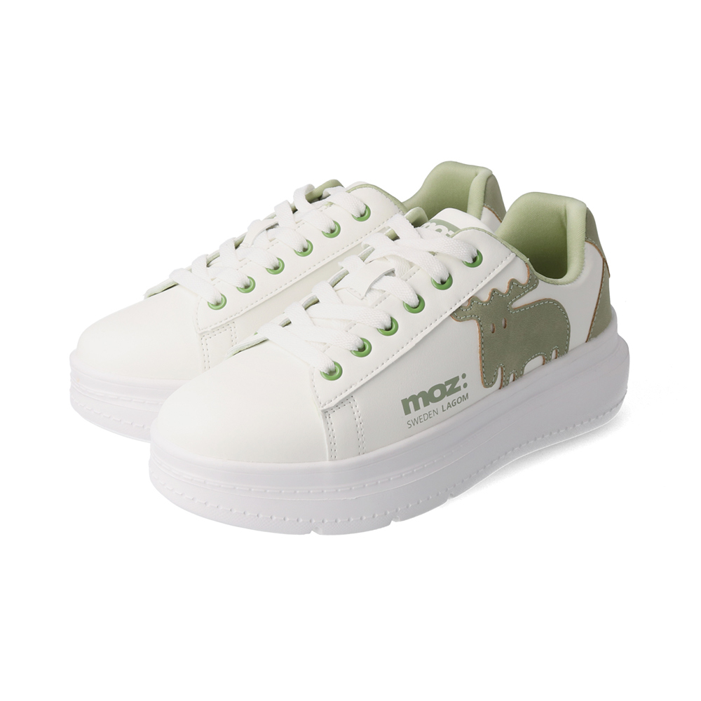 moz（モズ） スニーカー 紐あり ぺたんこ靴 レディース ミドルヒール