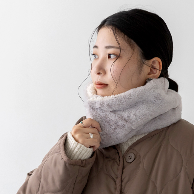 welleg（ウェレッグ） ネックウォーマー レディース ボタン ボア