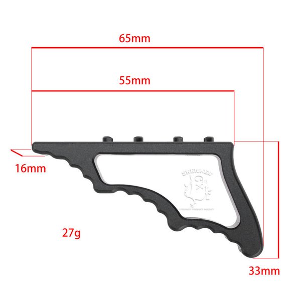 SHENKEL M-LOK 対応 アングルグリップ アルミCNC ハンドストップ BK