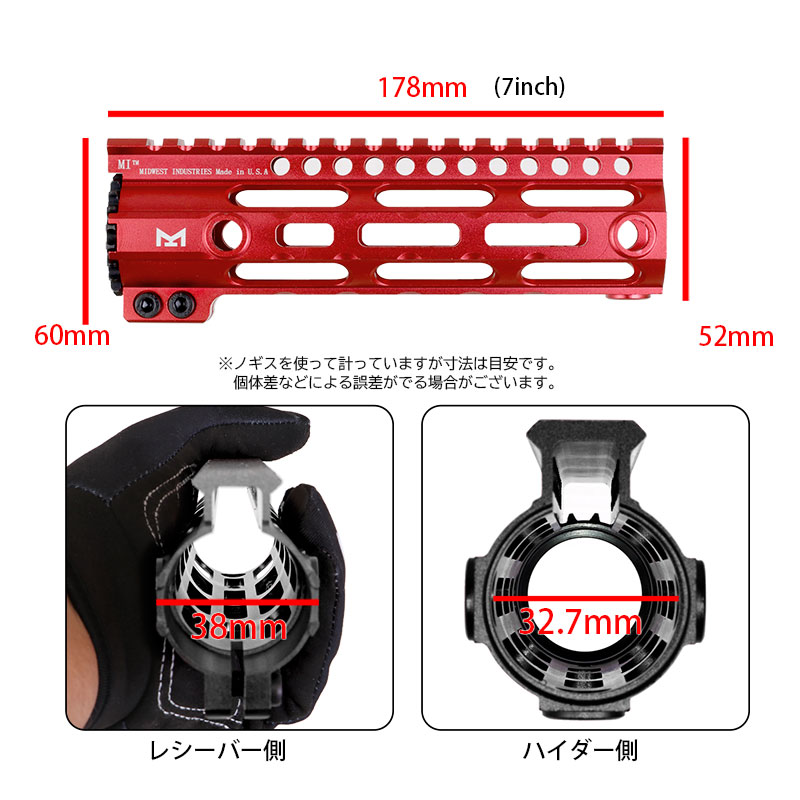 PTW トレポン用 MIDWEST タイプ 超軽量 18tpi アルミ製 M-LOK ハンド