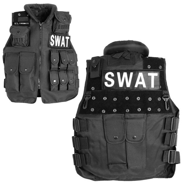 SWAT マルチカムブラック 11点 フルセット迷彩服 上下セット ベスト