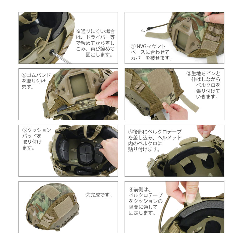 SHENKEL PJタイプ ヘルメット用 ヘルメットカバー メッシュ仕様 ACU マルチカム マンドレイク タイフォン 等 米軍