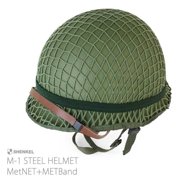 SHENKEL アメリカ軍 米軍 M-1 スチールヘルメット ヘルメットネット キャッツアイ ヘルメットバンド フルセット OD